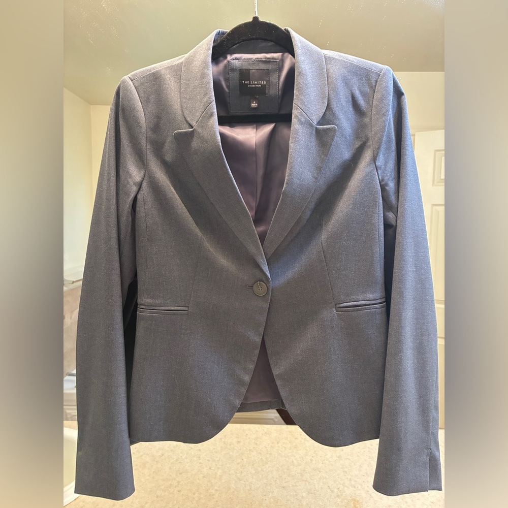 The Limited Women's Charcoal/Dusty Navy Blazer